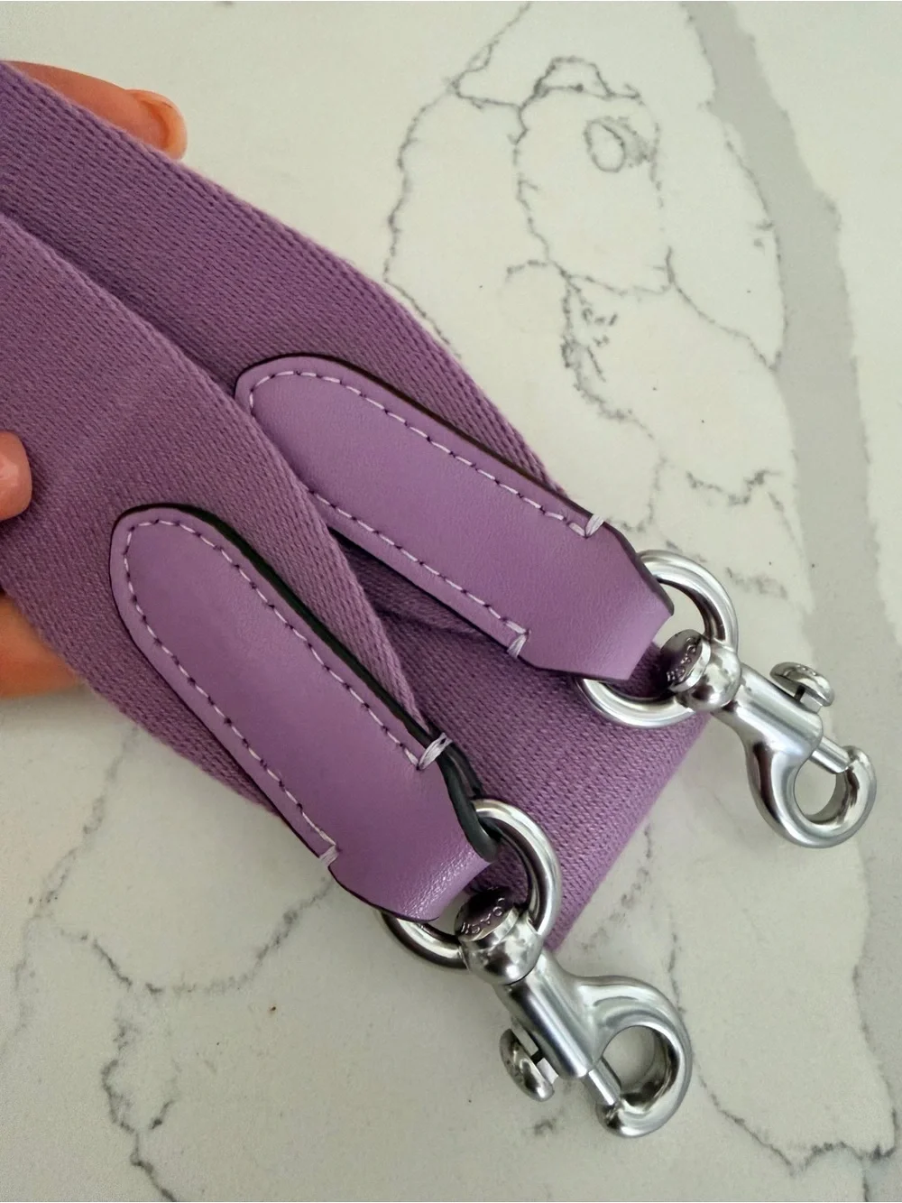 Coach Lavender /Purple Canvas Adjustable Crossbody Strap with Silver Hardware